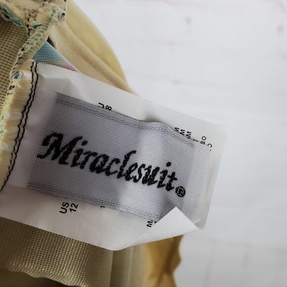 Miraclesuit 2 PC Roswell TANKINI SWIMSUIT Sz 12 Black Tropical Floral Underwire - Picture 13 of 16